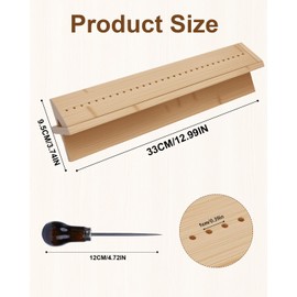 eZAKKA Book Binding Cradle with an Awl, Wood Bookbinding Punching Cradle with Piercing Guide for DIY Bookbinding Crafts and Sewing Supplies