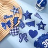 Glitinsel 24 Pcs Blue Football Cheer Patches Iron on for