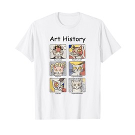 Art History Funny Cat Art Lover Painting Painter Artist T-Shirt for Men Women
