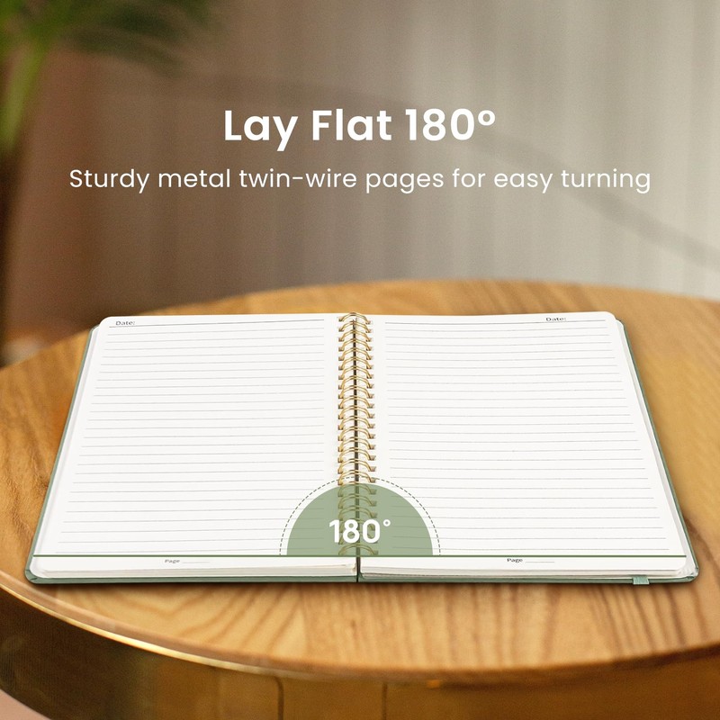 Taja Lined Spiral Journal Notebook for Women & Men, 140