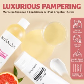 BOTÁNQUIL Argan Oil of Morocco Shampoo and Conditioner Set, Sulfate-Free Surfactants,Restore Shine&Softness Hair Shampoo and Conditioner with Shea Butter,Vatamin E for Curly Dry Damaged All Hair&Scalp