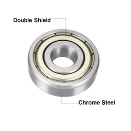 sourcing map Pack of 2 Deep Groove Ball Bearings 6200Z Double Shield 10 mm x 30 mm x 9 mm Ball Bearings Carbon Steel