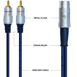 1STec 7m 5 Pin DIN Stereo Audio Cable with 2 RCA Phono Plugs. This Cable is suitable for connecting various audio sources to B&O Naim Quad or similar Amplifiers (RCA-DIN, 7 Metre)