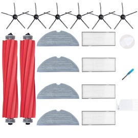 Loveco Replacement Kit for Roborock S7 S7 Plus S7 MaxV S7 MaxV Ultra Robot Vacuum Cleaner, 4 Filters, 6 Side Brushes, 4 Wipes, 1 Main Brush