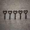 Homezone® 5Pc Love Heart Coat Hooks Wall Mounted Black Coat