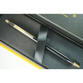 Cross Limited Collection Classic Century Pearlescent Black PVD Barrel and Gold Appointments Ballpoint Pen