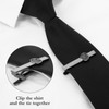 AMITER 3pcs Tie Clips with Initial A-Z, Skinny Tie Bar