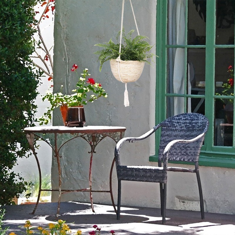 Natural Hanging Seagrass Plant Baskets Dural Layer Flower Planting Basket