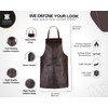 Tanner london Full Grain Leather Apron, Dark Brown, Black, Green,