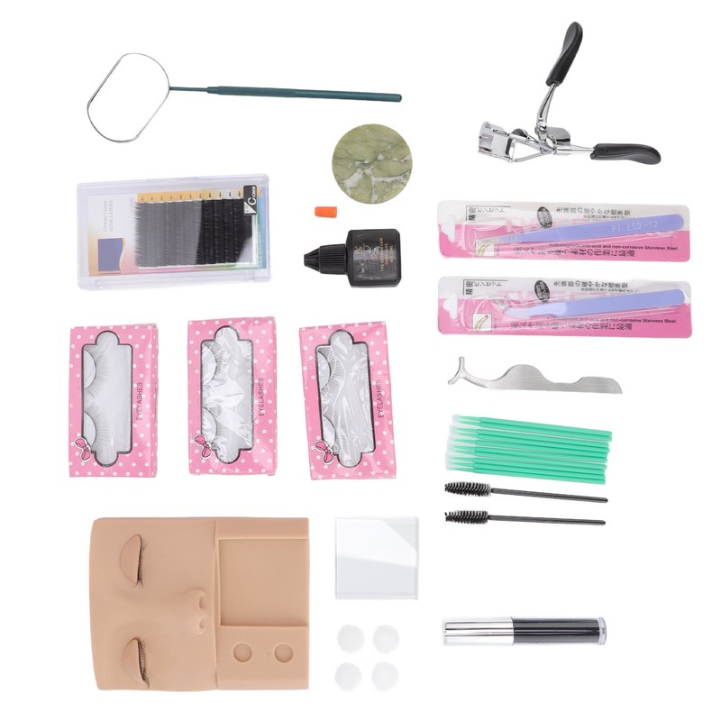 3 in 1 Eyelash Extension Kit Mannequin Head False Lashes