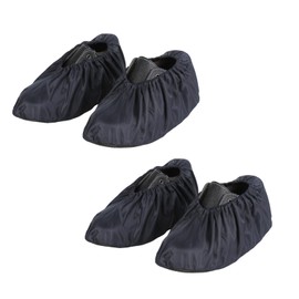 quyueug 2 Pack Waterproof Shoe Covers - Shoe Covers Reusable Non-Slip Overshoes with Elastic Cuff for Home, Rainy Days & Pet Owners(Black, One Size)​