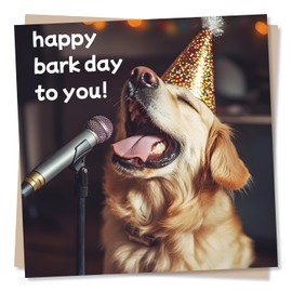 Funny Dog Birthday Card - Happy Bark Day To You - Labrador Design - Funny Birthday Card For Dog Lovers