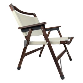 arborishthink Wooden Folding Camping Chair - Portable Beech Wood Outdoor Backrest Chair for Road Trip, Fishing, Beach, Patio, and Backyard (Walnut Color)