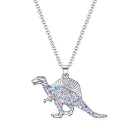 luomart Girls Dinosaur T-Rex Charm Necklace Jewelry Gift,Animal Lover Gifts Pendant for Boys Women (Spinosaurus)
