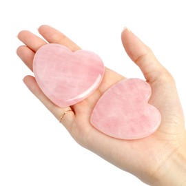 ideayard Rose Quartz Heart 60mm Healing Rose Crystal Lover Stone Meditation Good Luck Relieve Anxiety Stress Palm Worry Stone for Gift