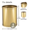 Kraftware Mylar Round Waste Basket, 11", Polished Brass Color