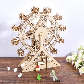 INFUNLY 3D Wooden Puzzles for Adults DIY Ferris Wheel Wood Assembly Mechanical Model Woodcraft Construction Kits Gift for Birthday Christmas