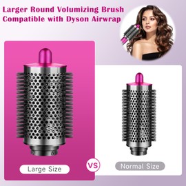 Large Round Volumizing Brush for Dyson Airwrap Attachments, Accessories for Airwrap HS01/HS05,Big Size Hair Styler Blow Dryer Brush (Rose)