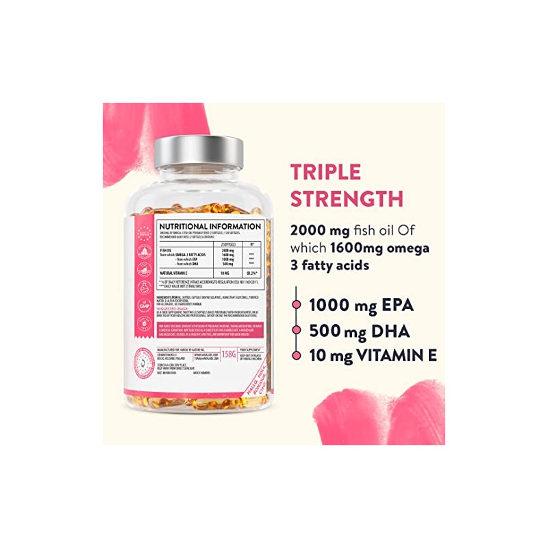 AAVALABS Omega 3 Fish Oil 2000mg per Daily dose (2