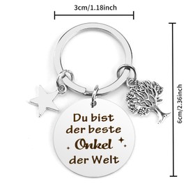 Kzikbxh Uncle Gift, Uncle Gift, Gifts for Uncle, Keyring Uncle Birthday, Father's Day Gifts, Best Uncle Gifts, Uncle Gift, Christmas Thanksgiving Day, silver, M