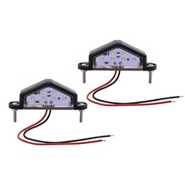 LED License Lamp License Plate Light 6 Row SMD License Plate Light Reverse Light Car License Plate Light Small Universal White Set of 2