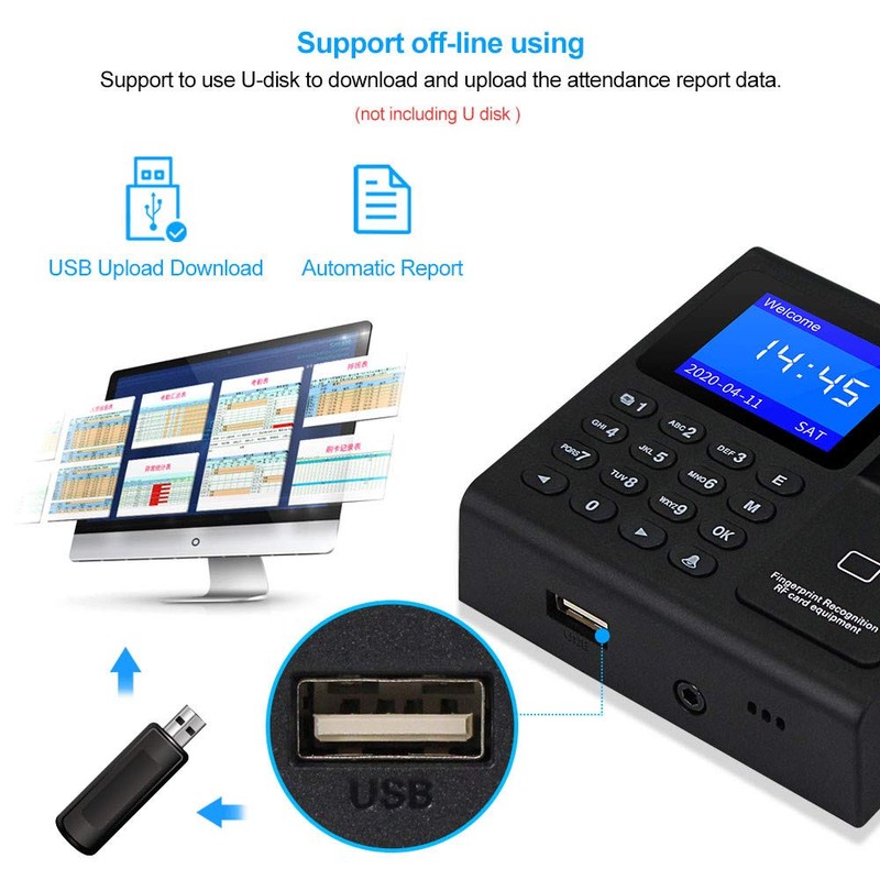 LIBO Intelligent Biometric Fingerprint Time Attendance Machine Time Clock Recorder