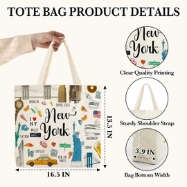 New York Tote Bag, New York Souvenirs And Gifts, New York City Landmarks, Souvenirs From Usa, New York Themed Gifts, Women's Canvas Tote Bag, Canvas Grocery Bags, Christmas Gifts For Friends-13