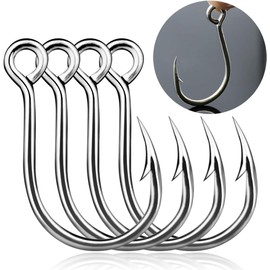 9KM DWLIFE Inline Single Hooks 25Pcs in Line Fishing Hooks for Treble Hook Replacement for Lures Bait Saltwater Freshwater
