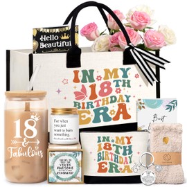18th Birthday Gifts for Girls, Unique 18th Birthday Gift Ideas for 18 Year Old Girl, Cool 18 & Fabulous Gift Basket for Daughter Niece Granddaughter Bestie Friends, Teen Girls Women Birthday Presents
