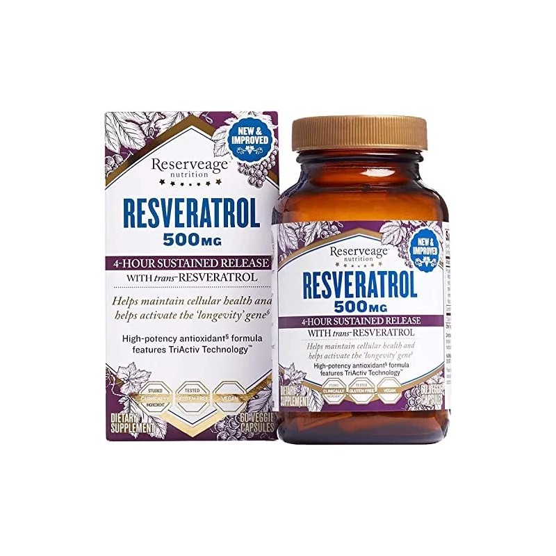 Twinlab Reserveage, Resveratrol for Heart and Cellular Health, Healthy Aging