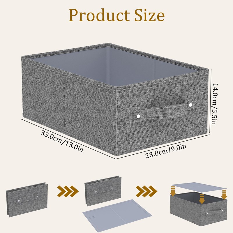 ENUMAIL Collapsible Storage Boxes, Fabric Cloth Organizer Baskets, Cube Bins