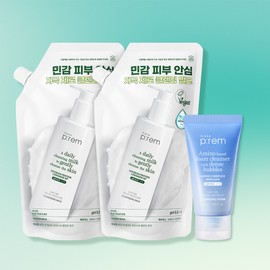 Make P:rem [2-Pack] Safe Me Relief Moisture Cleansing Milk Jumbo Refill Pack 500ml+500ml