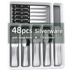 49-Piece Silverware Set with Organizer, CEKEE Stainless Steel Flatware Cutlery