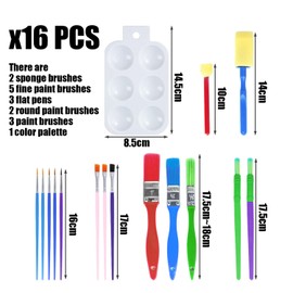 15 Pieces Sponge Brush Set with 1 Palette DIY Painting Sponge Brush Art Brush Set Painting Supplies for Kids Used for Watercolor Painting Oil Painting Crafts