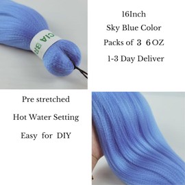 Kids Braiding Hair Pre stretched Blue Braiding Hair Braid Hair for Kids