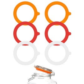 MYGLOAR 6 x Mason Jar Sealing Rings Fits Standard Size Mason Jars with Screw Cap Plasticizer Free Rubber for Inside Mason Jar 70mm Rubber Ring