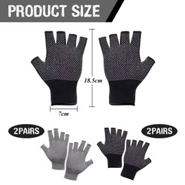 4 Pairs Fingerless Gloves, Non-Slip Dispenser Gloves, Touchscreen Fingerless Gloves, Unisex, Outdoor Cycling, Wear-resistant Gloves, black