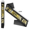 2 Pcs Homecoming King & Queen Sash with Gold Foil,