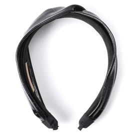 MIRMARU Fashion Headband Hair Accessories - Knotted, Bow, Polka Dot, Floral, Metallic, Glitter and Paisley Wide Hairband Headwear. (SBHB-2848-Black)