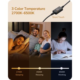 EDISHINE EDISHINE LED Table Lamp, Dimmable Bedside Lamp with 3 Colour Temperature, Touch Controller, Minimalist Lamp for Bedroom, Living Room, Corner Lighting, Gift, Reading, Metal Finish, Gold, 6W