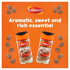 Schwartz Whole Nutmeg 25 G | Jar | Pack of 6 | Aromatic, Sweet, Warm & Rich | an Essential for Adding Delicious Flavour to Sweet & Savoury Dishes