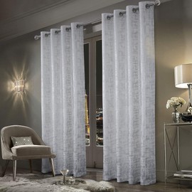 always4u 100% Blackout Soft Velvet Curtains for Bedroom Living Room Thermal Energy Saving 95 Inches Long Luxury Silver Foil Print Drapes 2 Panels White