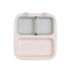 NESTIQUE Mini Plate for Baby & Toddler Plate | BPA-Free Kids Dinnerware | Divided Design | Heat Resistant Microwave and Dishwasher Safe (Vanilla Mint)