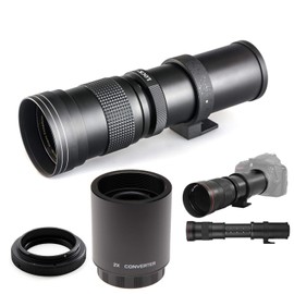 420-800mm/840-1600mm f/8-16 Manual Telephoto Lens for Nikon D5, DF, D4, D810, D800, D750, D610, D500, D7500, D7200, D7100, D5600, D5500, D5300, D5200, D5100, D3500, D3400, D3300, D3200, DSLR Cameras