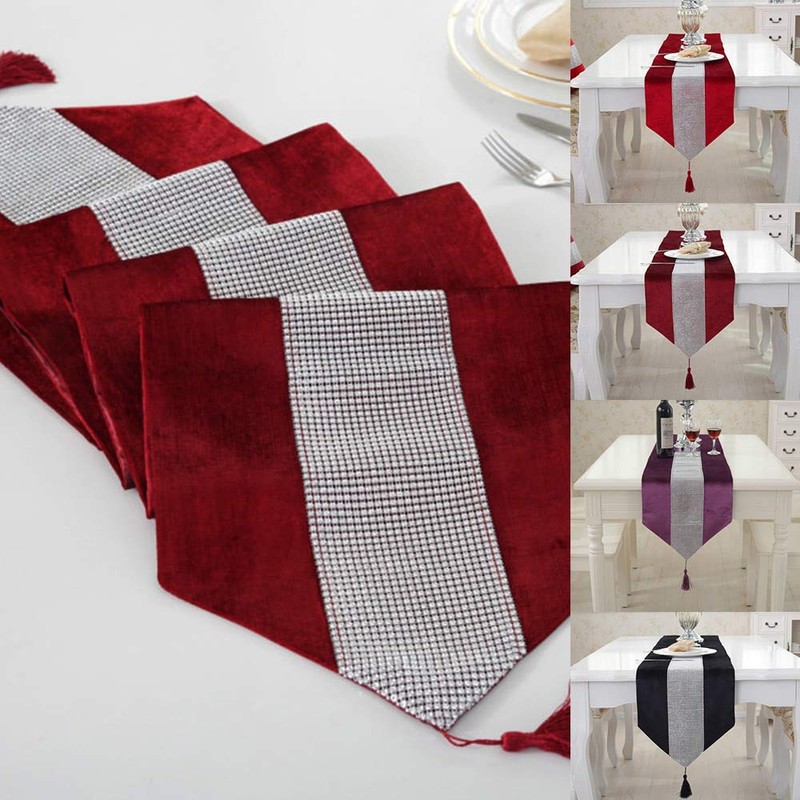 LCHULLE Table Runner / Tablecloth with Gemstones 210 x 33