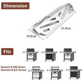 GFTIME 31.8 cm Flavorizer Bars 66040 for Weber Genesis II E310, S310, E330, S330, E315, S315, E335, S335, II 400 Series E/S-435 Gas Grill, Heat Reflector, Stainless Steel Grill Replacement Parts for