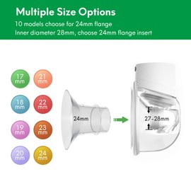 LOZAEVE 24mm Flange Insert Compatible with 27-28mm Flange/Shield of Breast Pumps, for Momcozy S9 Pro S10 S12 Pro Medela Spectra Elvie Stride TSRETE S18 S21 S23 Bellababy kmaier NCVI MomMed BIOBOO