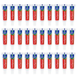 30 Tubes Bulk Travel Size Mini Toothpaste, 0.176oz Disposable Mint Flavor Pocket Teeth Paste Small Essential Toothpaste for Travel, Home/Hotel/Guests/Charity/Homeless/Camping Oral Care (Single Use)