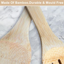 Wooden Spoons Cooking Utensils, 6PCS Wooden Spoon Set for Kitchen, Bamboo Cutlery Spatulas Spoons for Cooking, Slotted Spatula Spoon, Home Essentials Accessories for Kitchenware