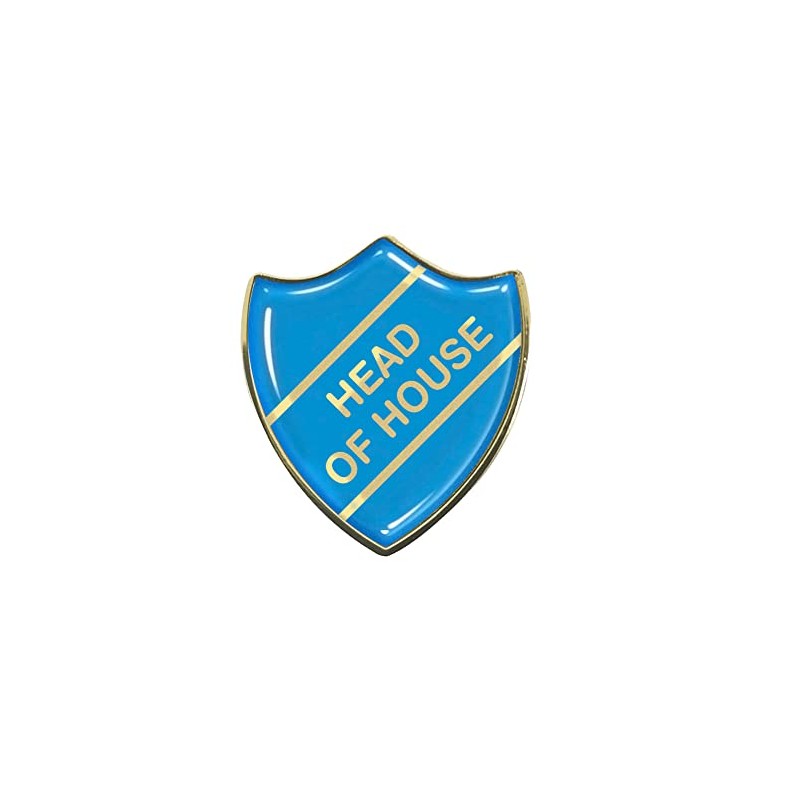 Head of House Gel Domed School Shield Badge (Cyan)